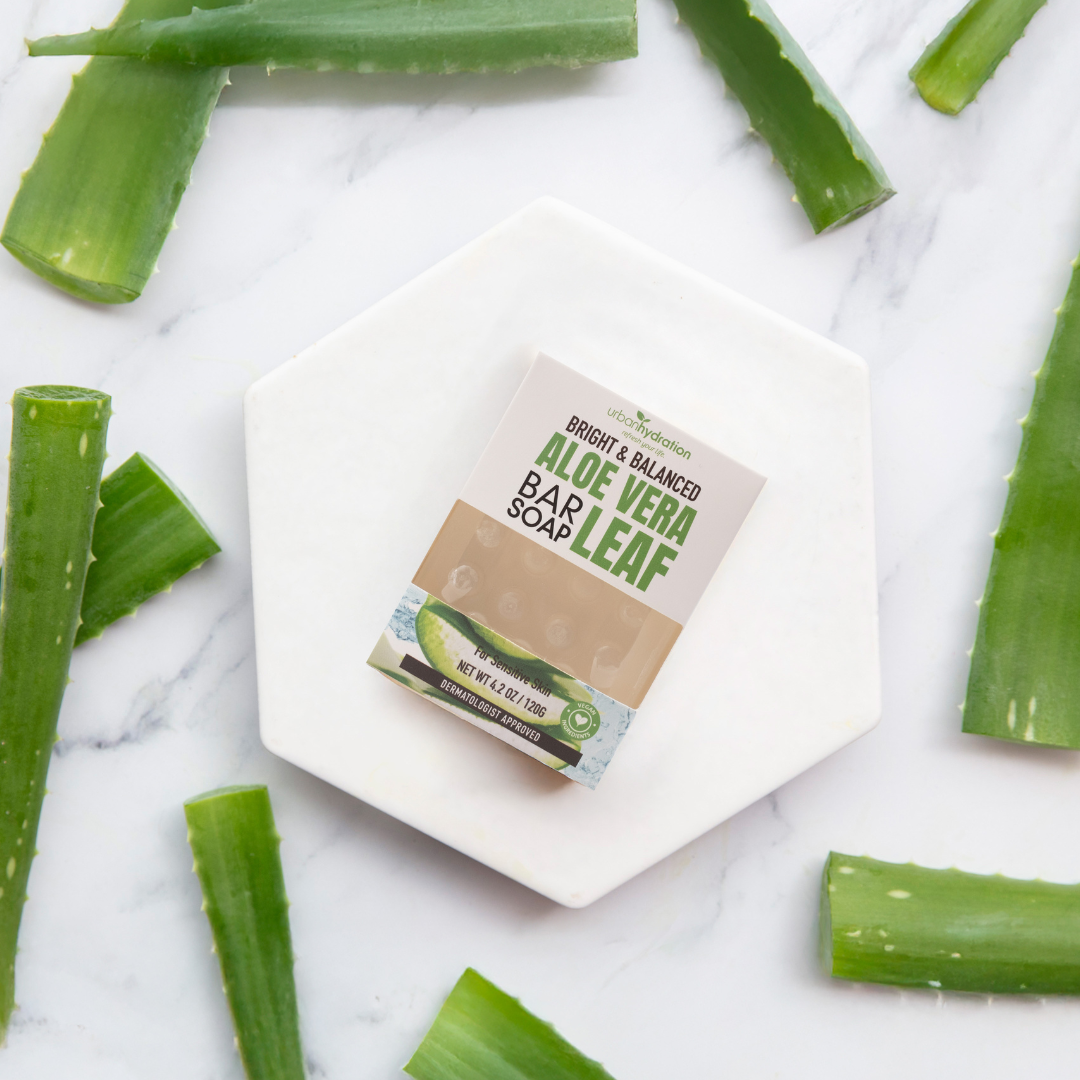 Aloe Vera Leaf Face & Body Bar Soap - 6 Pack