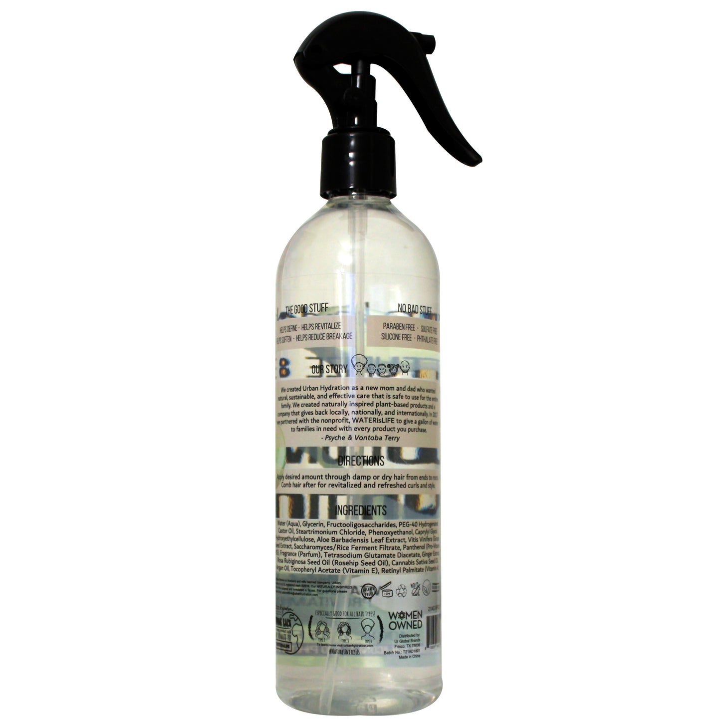 Load image into Gallery viewer, Hydrate &amp;amp; Grow Aloe Vera &amp;amp; Cucumber Leave-In Spray Conditioner Back
