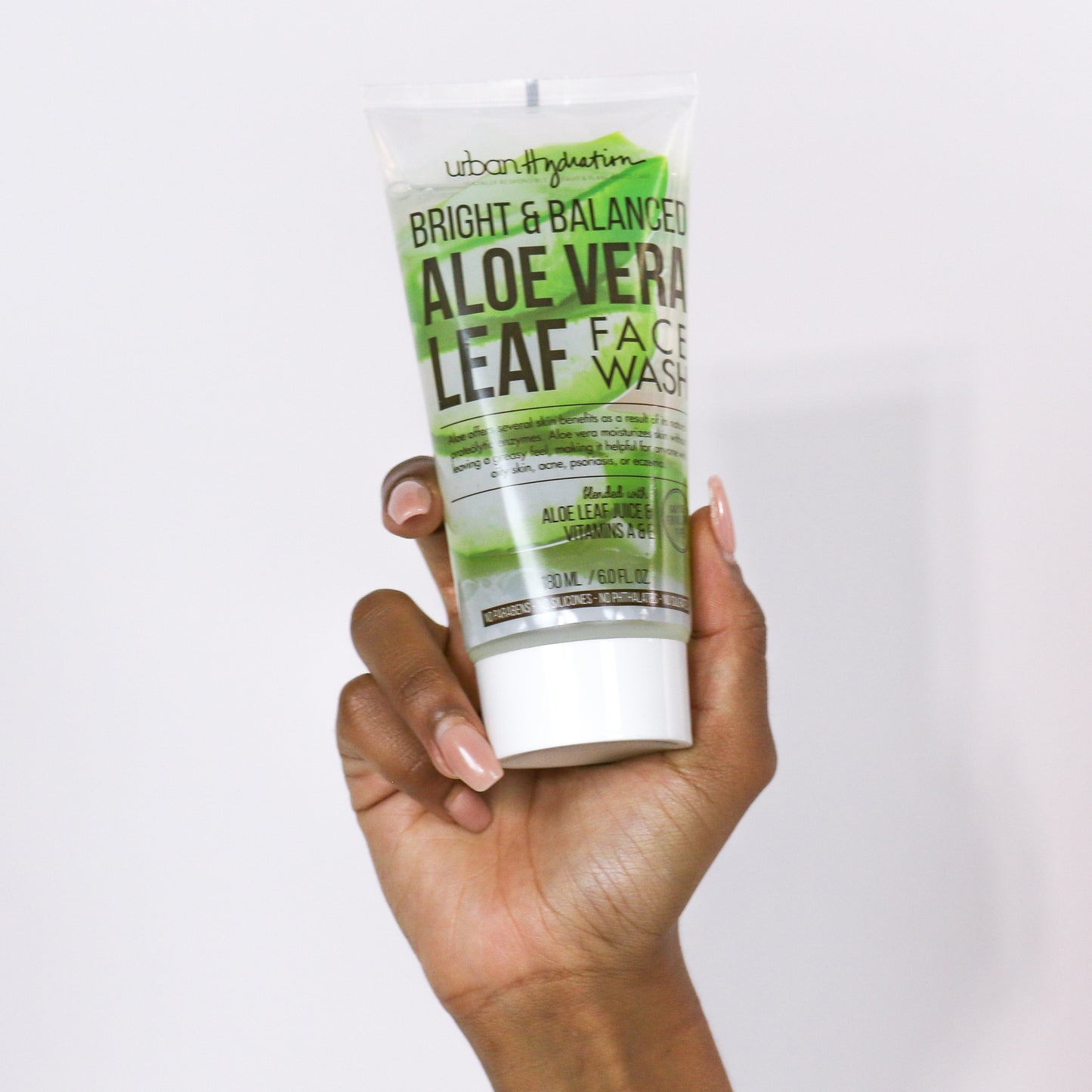 Bright & Balanced Aloe Vera Leaf Face Wash Hand Model